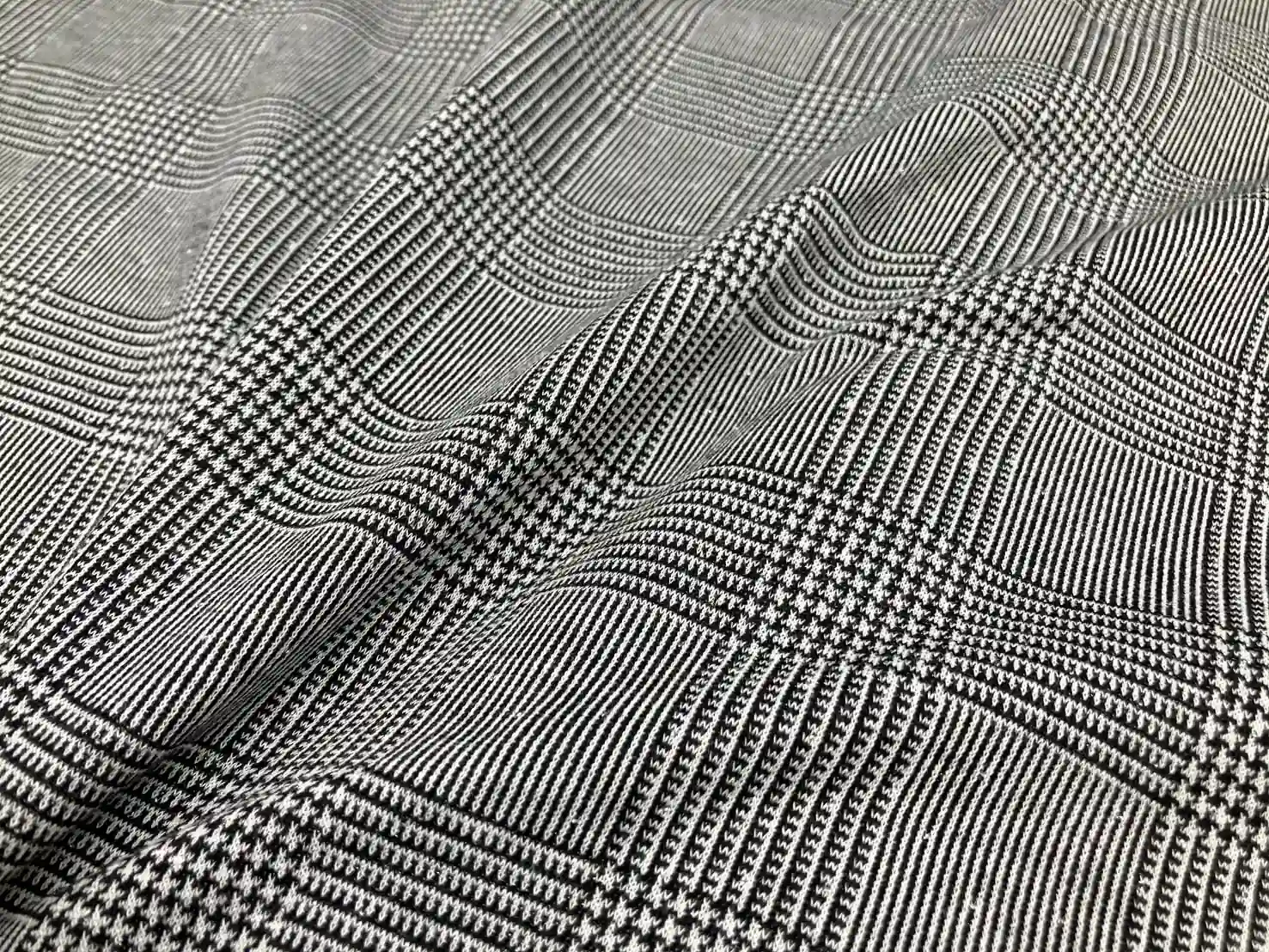 TEXWAY bottom-weight knit fabric: textured ponte, houndstooth, plaid and herringbone, Item No. TW582184A-S, Design No. T/D-JQ