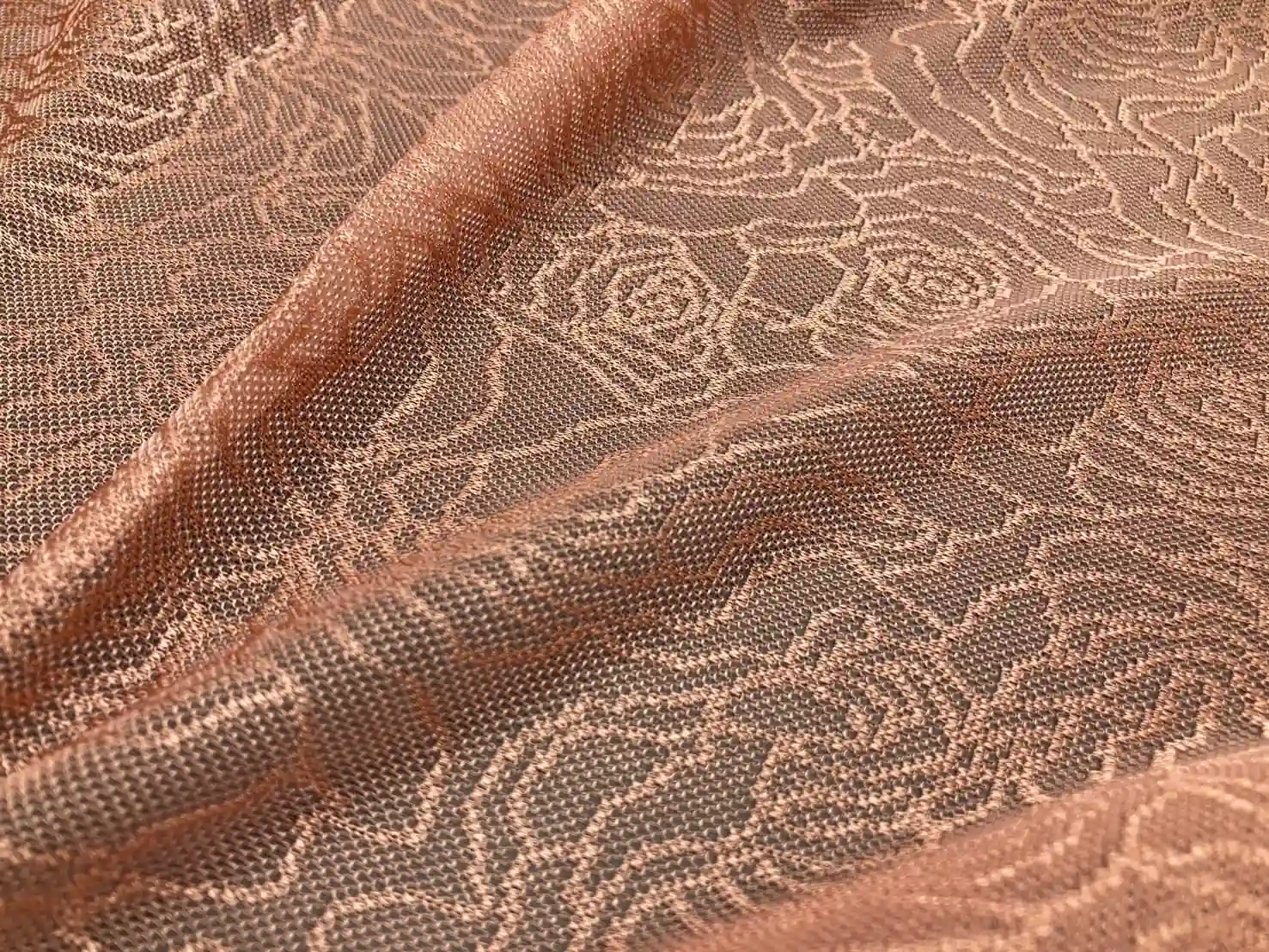 TEXWAY fancy fabric with raschel lace, foil coating, print, embossing and burnout effects, Item No. TW582835, Design No. P/D-JQ